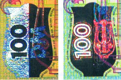 Рис. 42. Кинеграмма на банкноте номиналом 100 марок Германии